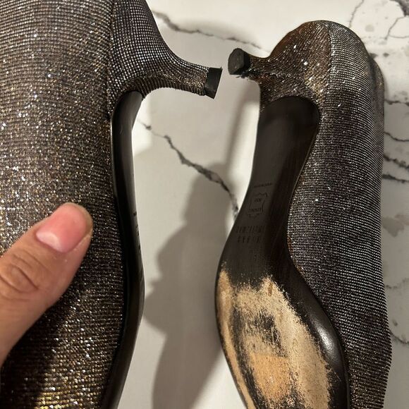 Stuart Weitzman Glittery Kitten Heel 8 - Picture 5 of 5
